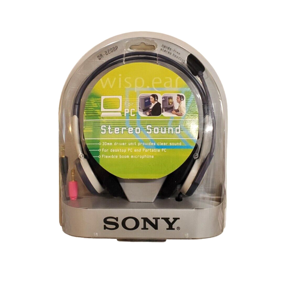 Sony DR-220DP Headphones Wisp Ear for PC Hands Free Stereo Headset Microphone